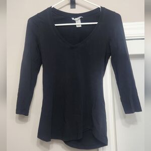 Women's Black V-Neck Top